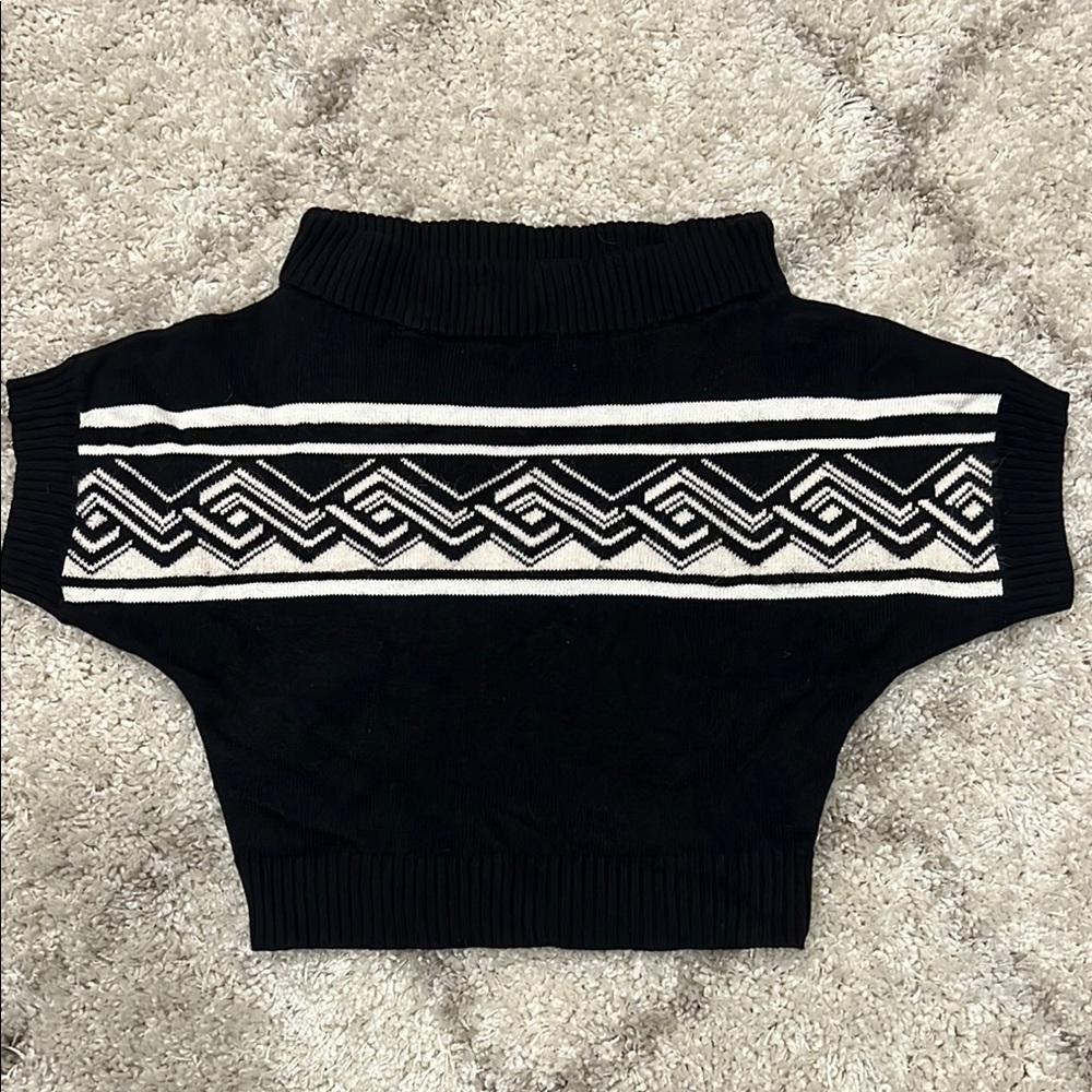 Black Patterned Women's Sweater